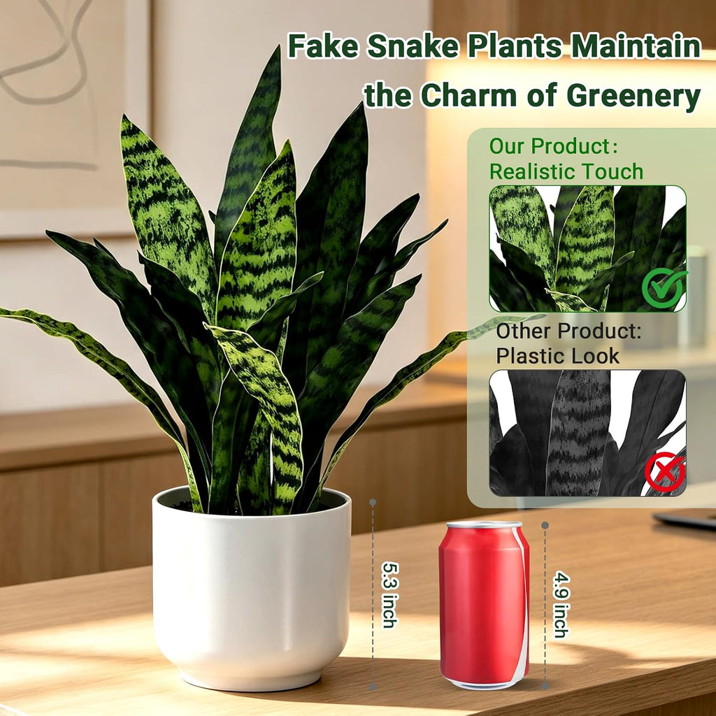Faux Snake 19” Tall Artificial Plant Indoor for Home Decor