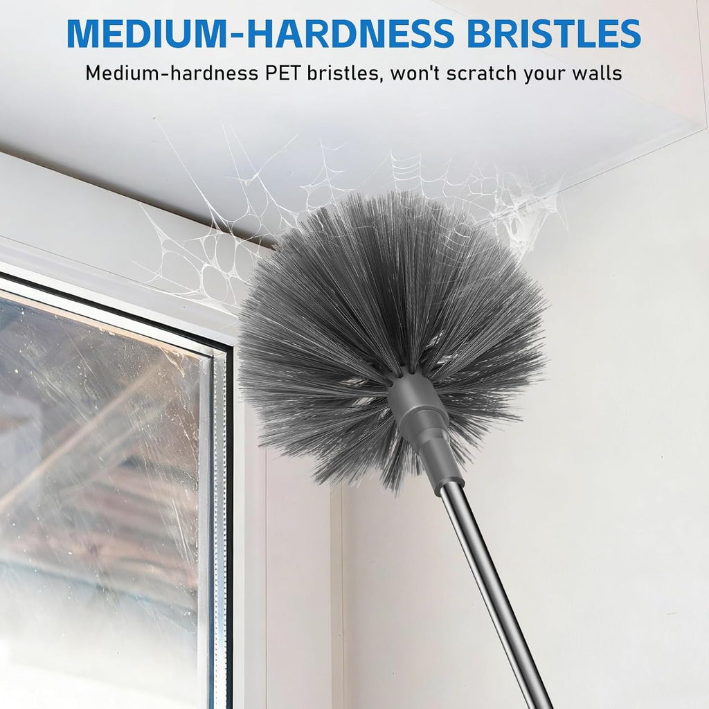 SetSail Cobweb Duster with Extension Pole, for Cobweb Cleaning, Gray