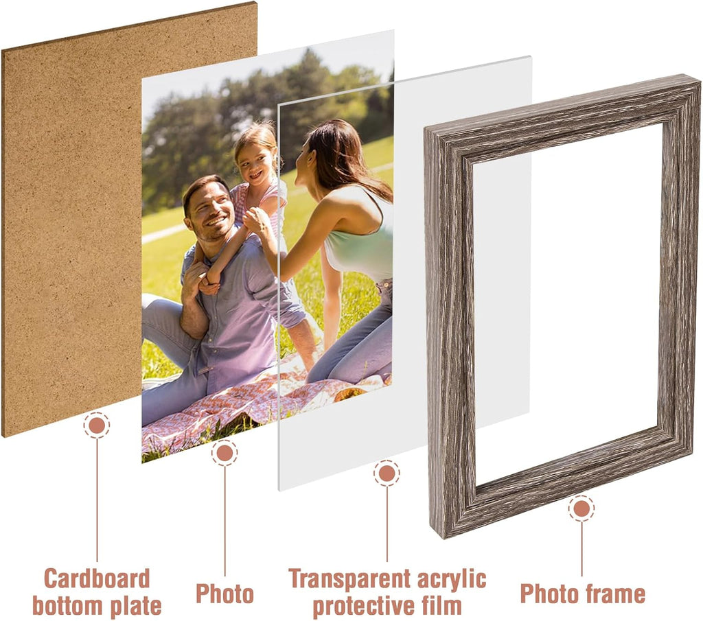 4x6 Back To School Picture Frame 4 Hinged Photo Frame with 4 Openings