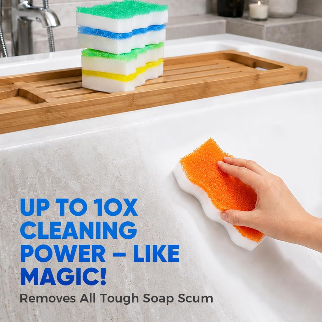 GLIMGLINT Magic Sponges Eraser for Shower and Tub, 6 PK Melamine Sponge