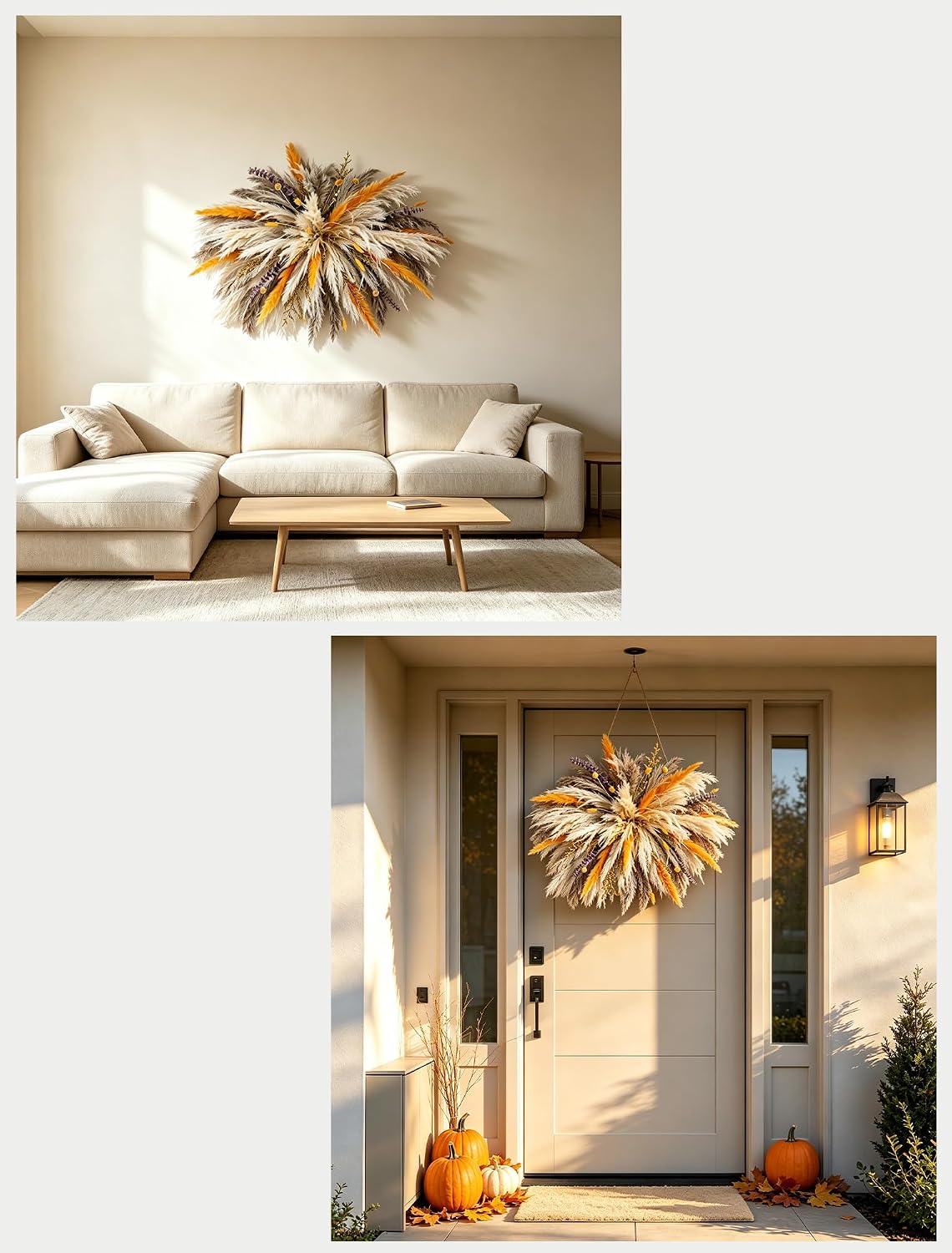 Fluffy Boho Wall Decor - DIY Pampas Grass Kits,Need to Assemble