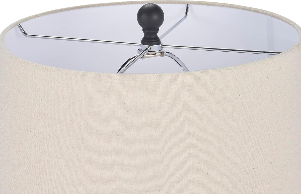 Nourison Home 24" Black Farmhouse Ceramic Pottery Jug Table Lamp for Bedside Table, Living Room, Office, Entryway