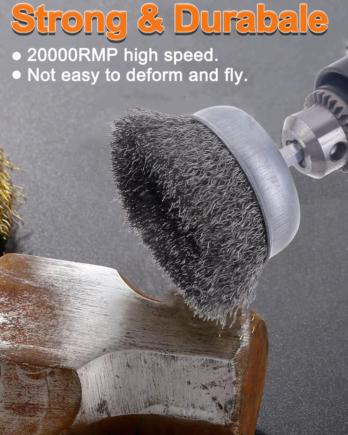 Rocaris 40 Pack Carbon Steel Wire Wheel Brush with 1/4-Inch Hex Shank