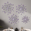 Blulu 4 Pcs Purple Wall Art Metal Starburst Decor Lavender Wall Decor