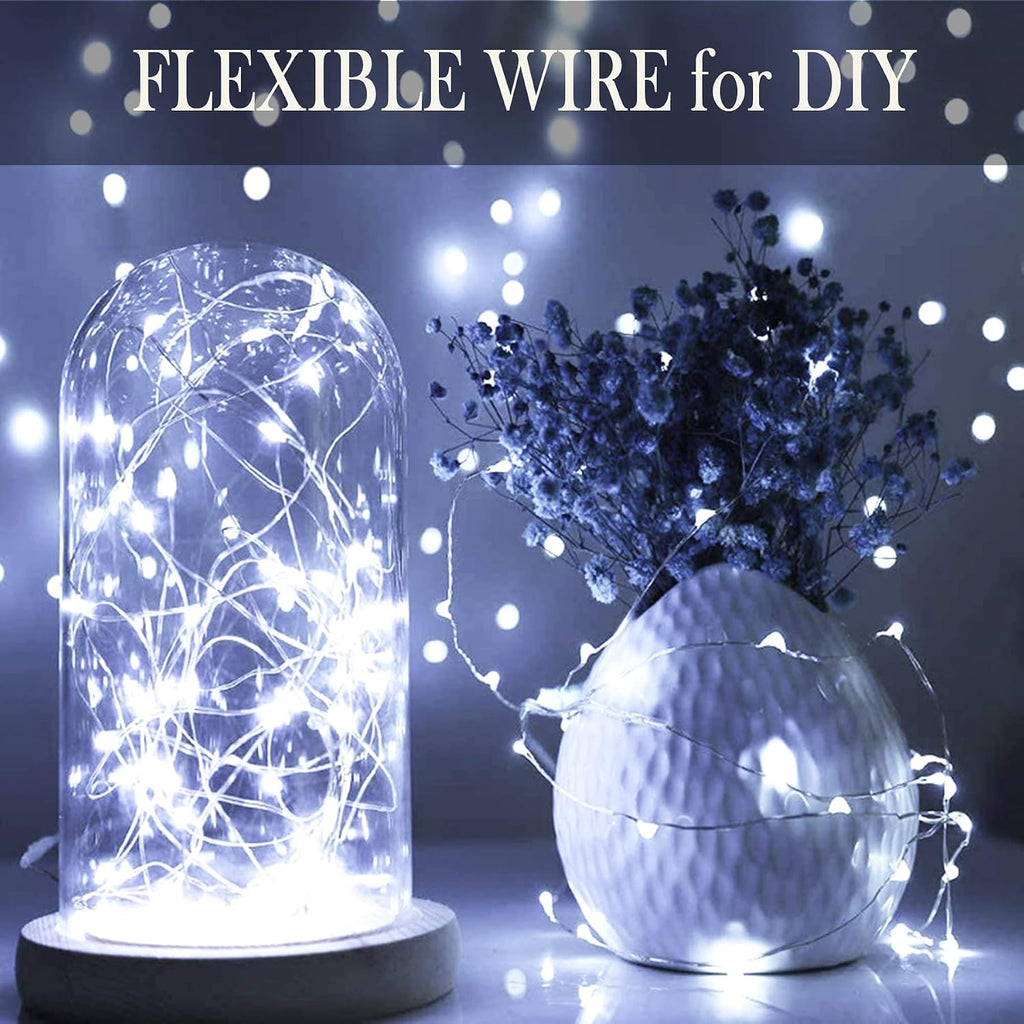 SmilingTown Battery Operated Fairy Lights, 24 Pack 20 LED 7.2ft Silver Wire Mini String Lights for Mason Jar, Bottle, Wedding Centerpiece, Halloween Christmas Party, Bedroom Indoor Decor (Cool White)