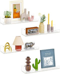 Dooiclear 4 Pack Floating Shelves for Wall, 15" Clear Floating Wall Shelf