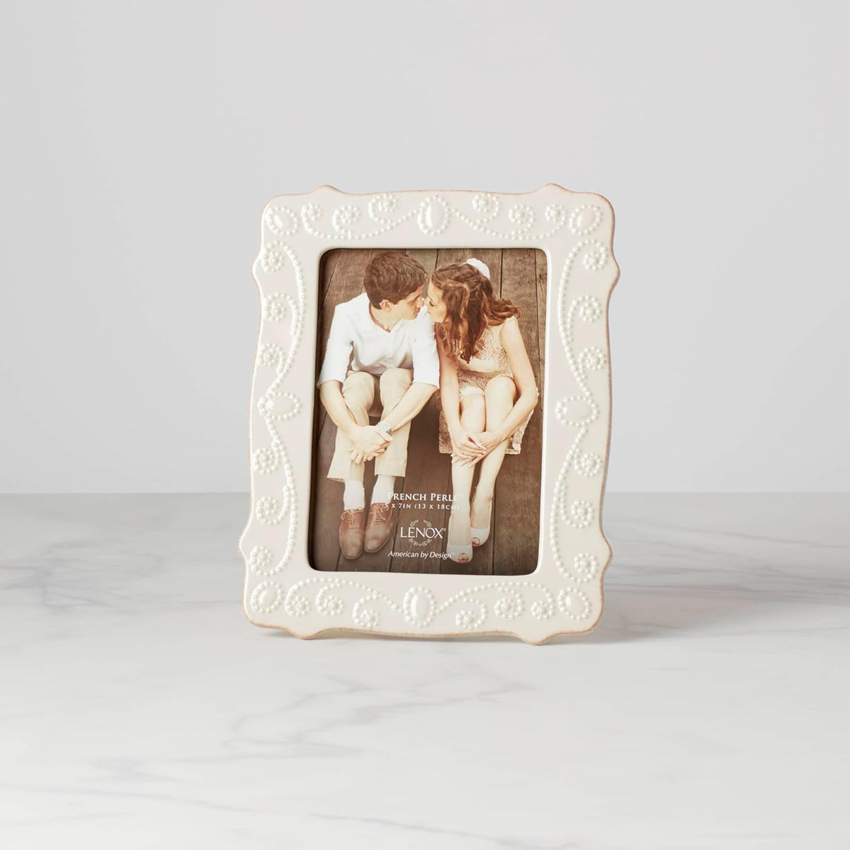 Lenox 858821 White French Perle 5" X 7" Frame, 1.55 LB