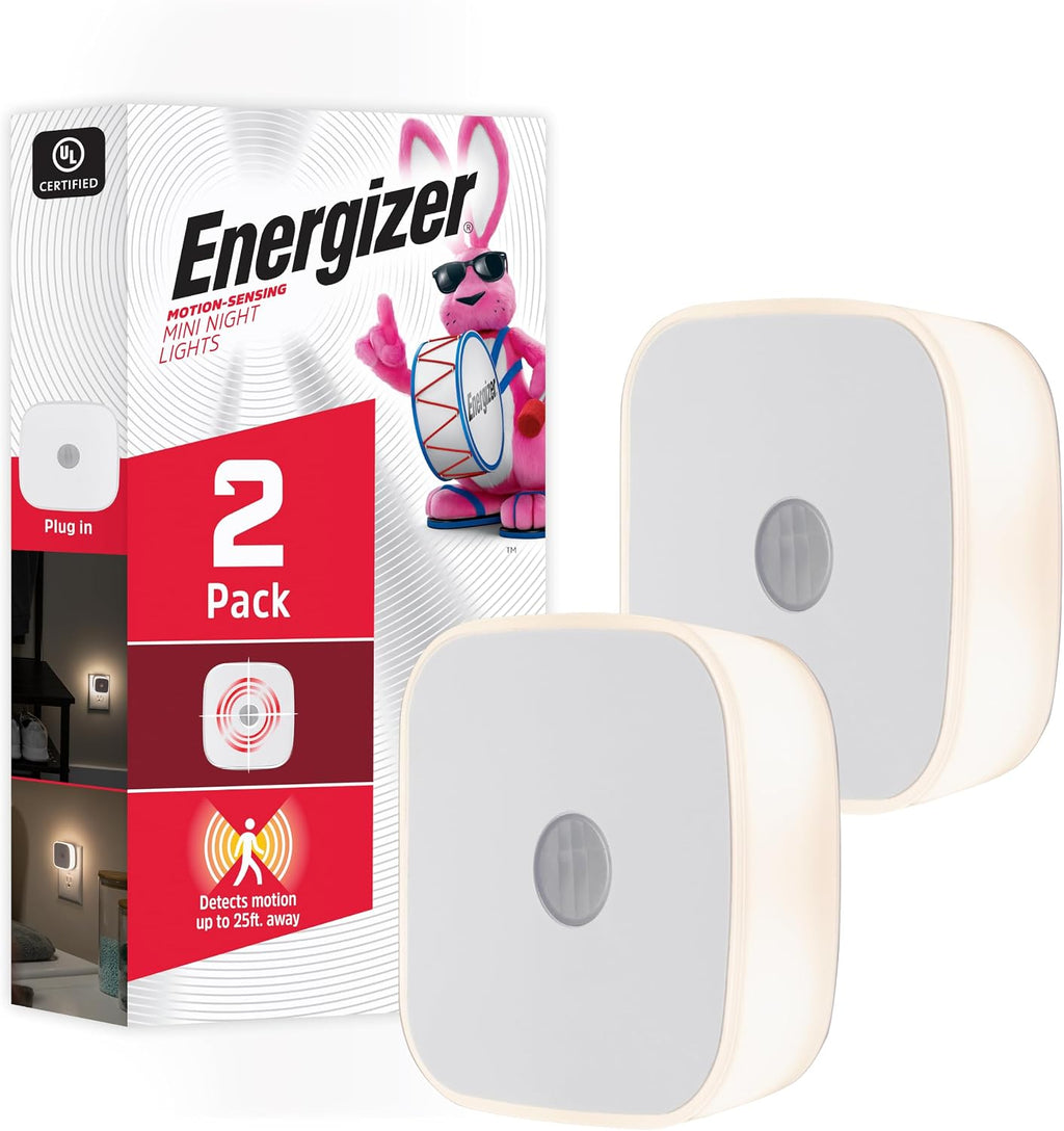 Energizer LED Motion Sensor Night Lights Plug Into Wall Dusk to Dawn Sensor
