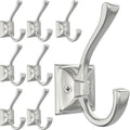 TOFIIGREM 8 Pack Brushed Nickel Towel Robe Hooks, Coat Hooks for Wall Hanging Hat, Key, Bag, Mudroom Hook Entrance Bathroom Door Decorative Heavy Duty Hats Hanger