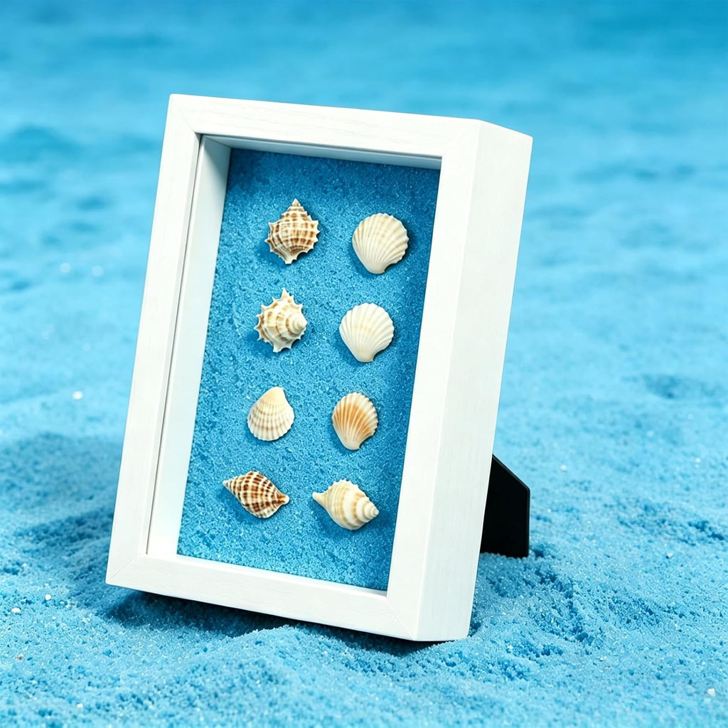 Pin Display Case, Enamel Pin Collection Display with Deep Shadow Box Picture Frame with True Glass or DIY Craft Shadowbox for Shells/Flowers, Hanging or Tabletop Display (White, 4P 4*6)