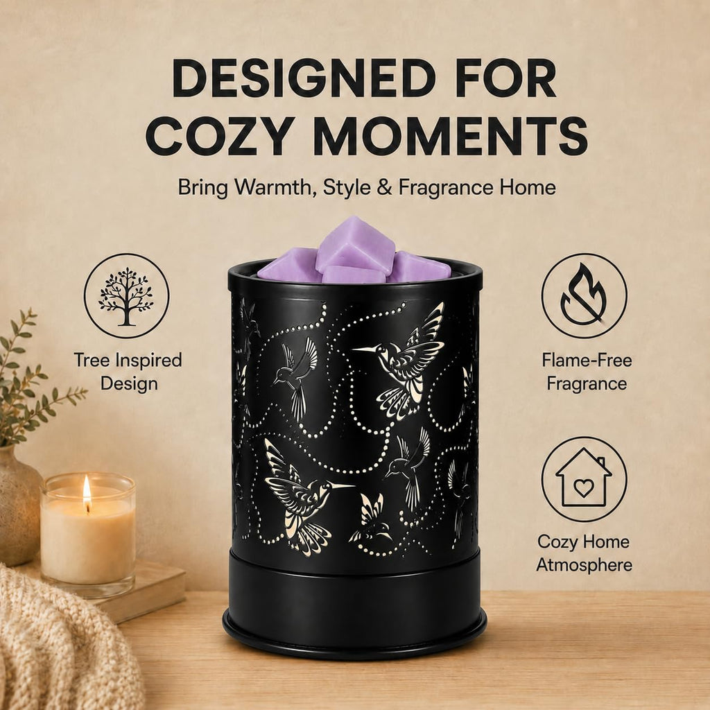 Nawaza Wax Melts Warmer Scented Metal Electric LED Burner Hummingbird Flock