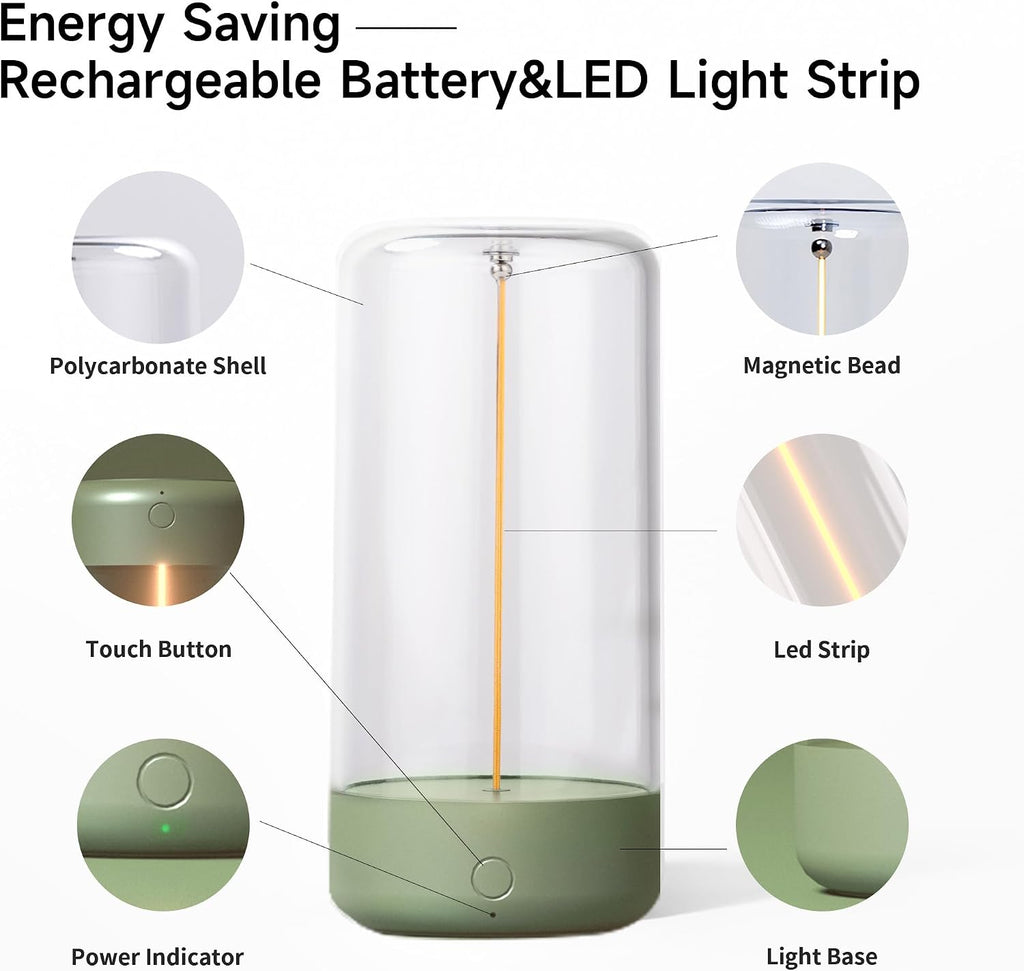 AUGE LIGHT Mini Minimalist Table Lamp, Cordless Lamp, Rechargeable Lamp