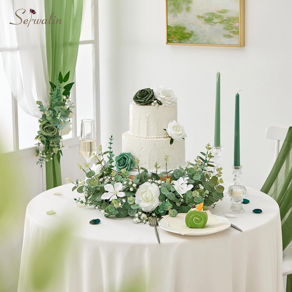 Serwalin 50PCS Mixed Eucalyptus Stems with Baby's Breath Greenery