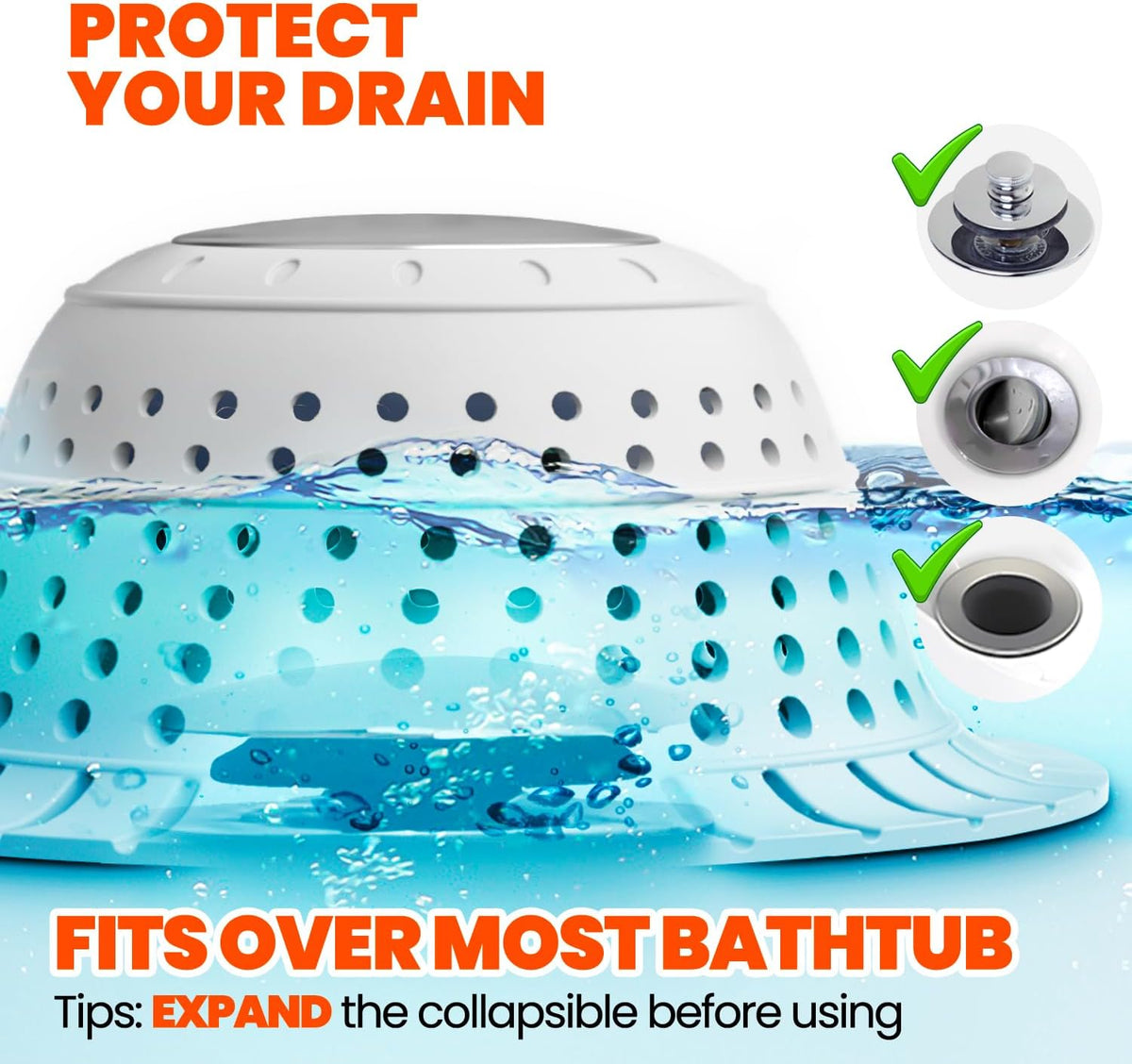 Bathtub Drain Strainer Silicone Bathroom Stopper Fixture Accessories