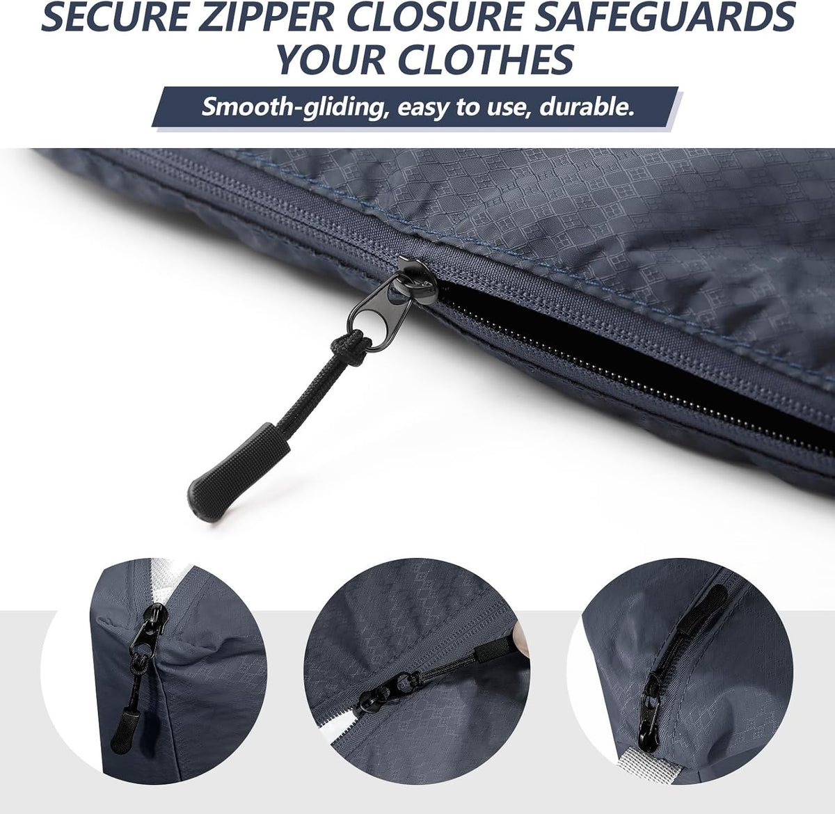 Travel Laundry Bag with Zipper, 50L Lightweight Dirty Clothes Organizer