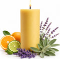 Bergamot Beeswax Blend Pillar Candle, Up to 90 Hours