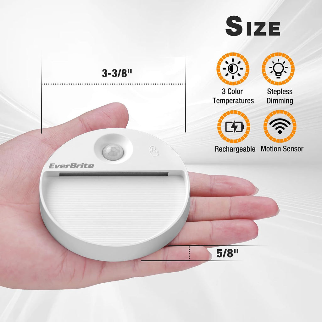 EverBrite 2-Pack Rechargeable Round Motion Sensor LED Night Lights