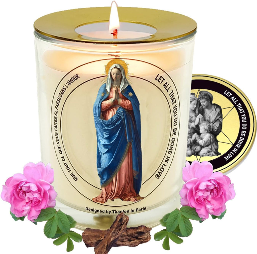 Our Blessing Mother Virgin Mary Rose Fragrance Candle 50H