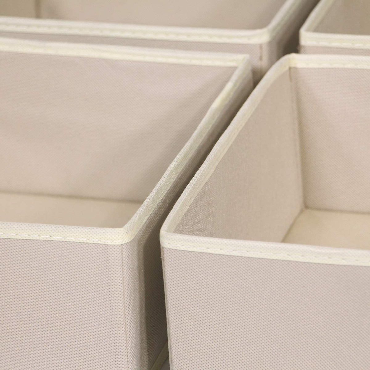 DIOMMELL 9 Pack Foldable Cloth Storage Box Closet Dresser Drawer Organizer Fabric Baskets Bins Containers Divider for Clothes Underwear Bras Socks Clothing, Beige 900