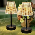 Black Cordless Lamps Rechargeable Set of 2,Small Battery Operated Table Lamp Wireless,Mini Table Lamp for Restaurant Dining Tabletop/Kitchen Counter Top/Bathroom Shower/Plugless Touch Lamp Decorative