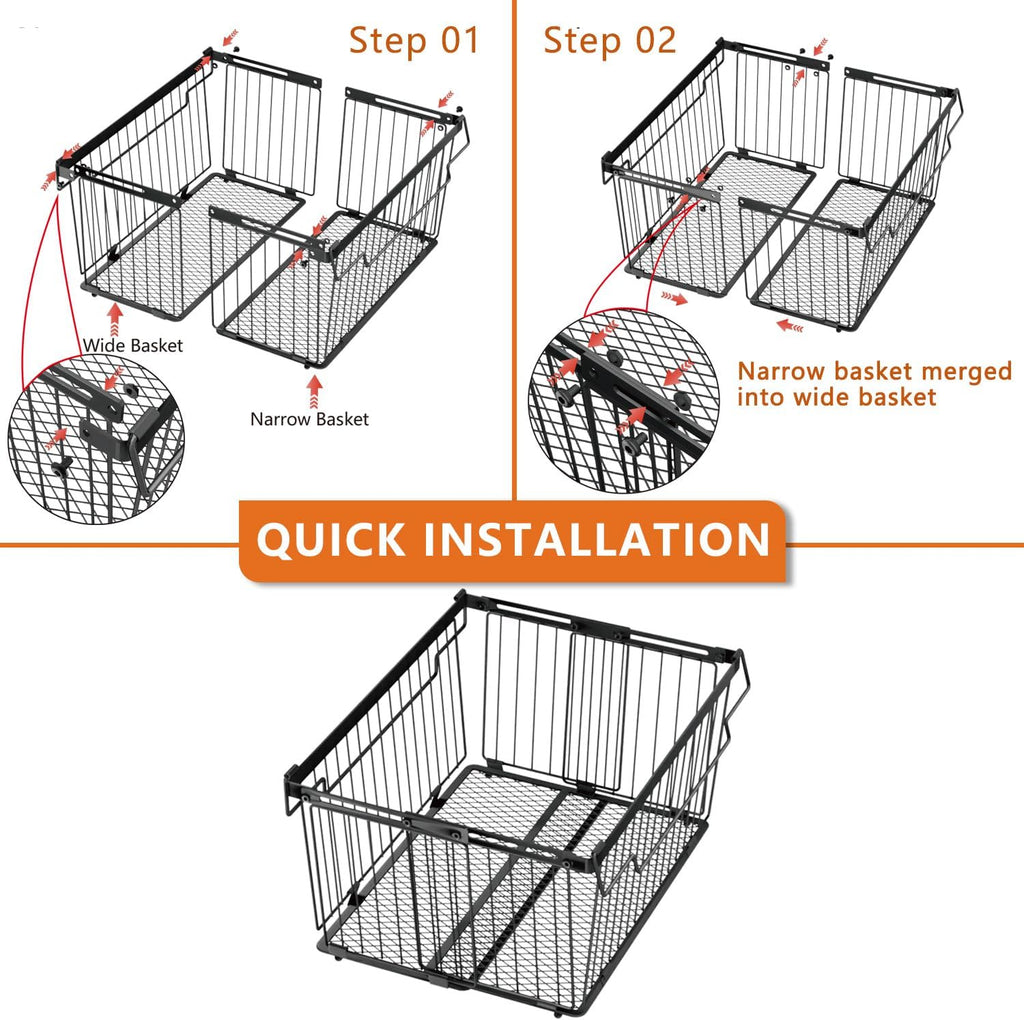 Large Freezer Organizer Bins for 5 to 9 Cu.Ft,Leak-Proof Bottom，5Pack