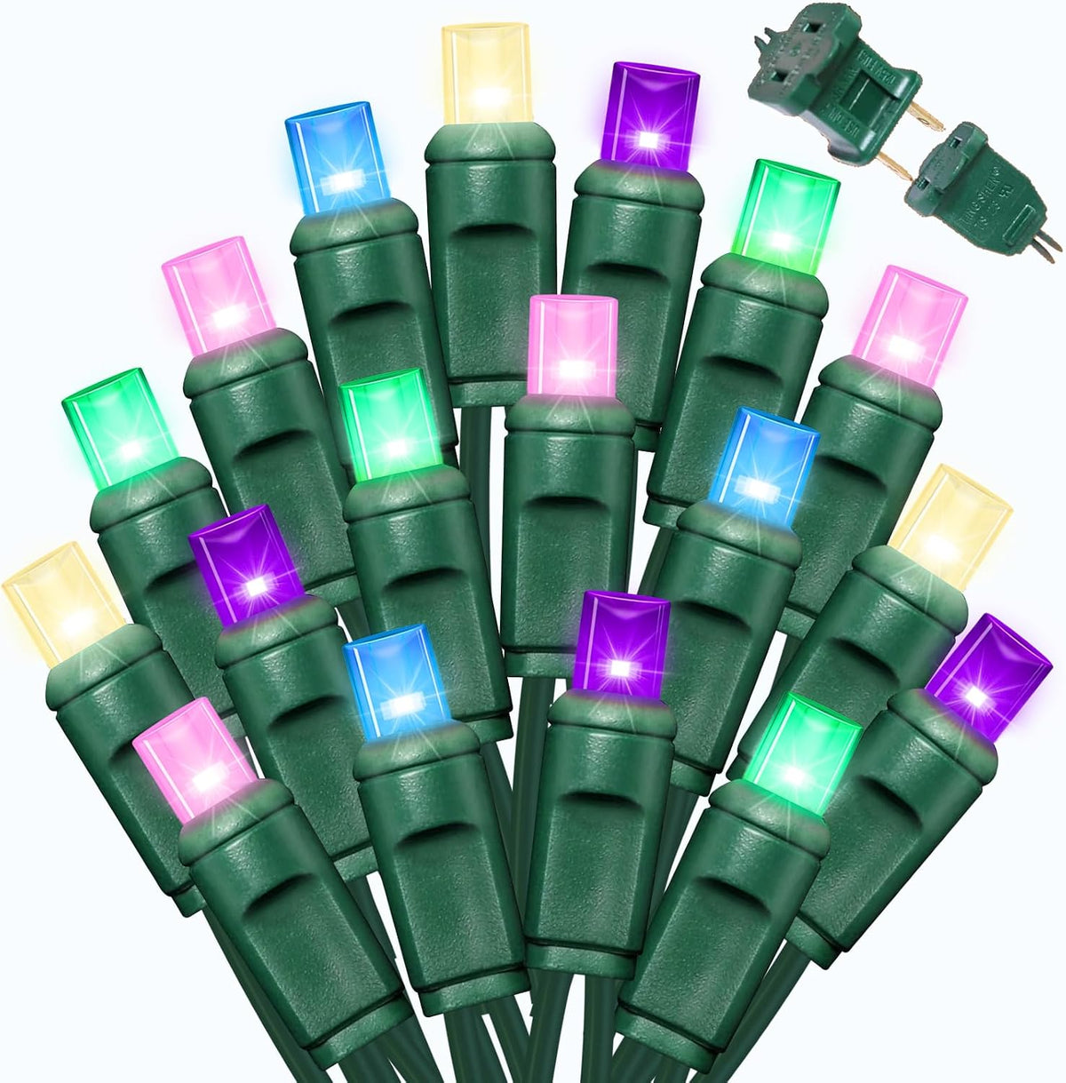 LAMPHOME Multicolor Pastel String Lights, 25FT 50LED Mini Christmas Fairy Lights Plug in for Christmas Tree Xmas Garland Easter Wedding Holiday Party Indoor Outdoor Patio Garden Home Decor