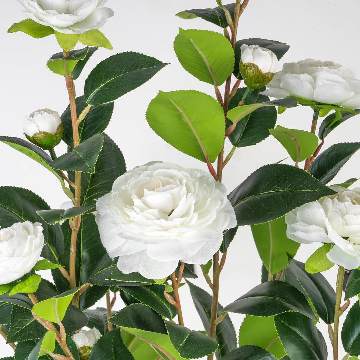 2‑Pack 3FT White Artificial Potted Camellia Tree Home Decor