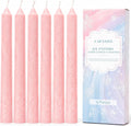 Pink Taper Candles 6 Pack,10 Inch Ice Flower Palm Wax Dripless Candlesticks