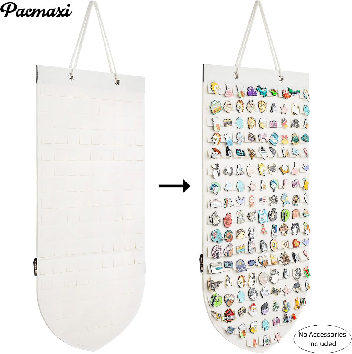 PACMAXI Brooch Pin Storage Organizer, Holds 141 Pins, Ivory White