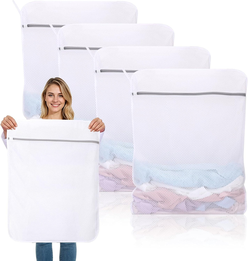 Dntorx 4 Pack X-Large Mesh Laundry Bags for Delicates, 20 x 24 Inches