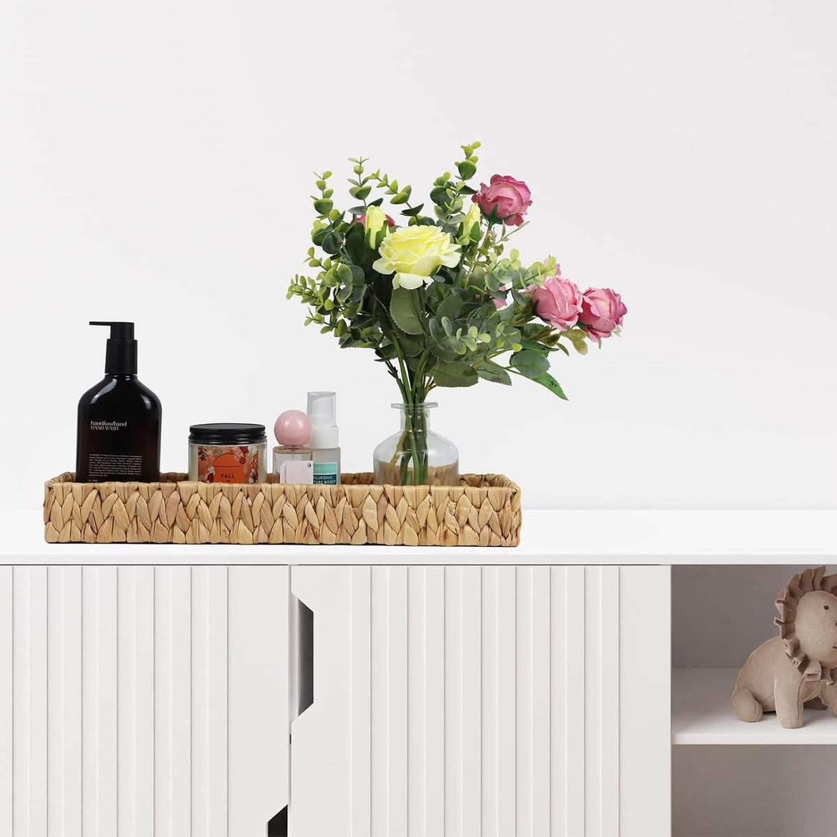 Water Hyacinth Bathroom Vanity Tray, 16.7 Inch