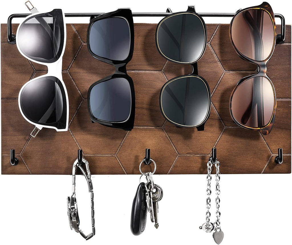 Emibele Sunglass Organizer Wall Key Holder,Decorative Wood Wall Organizer