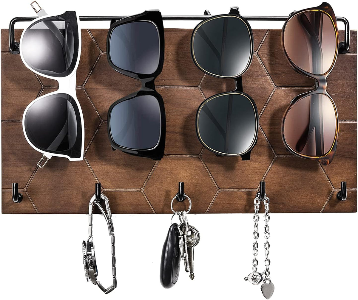 Emibele Sunglass Organizer Wall Key Holder,Decorative Wood Wall Organizer