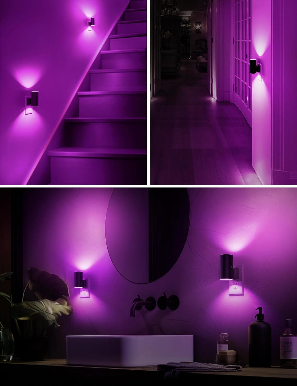 L LOHAS LED Purple Night Light, Purple Lights, Night Lights Plug into Wall