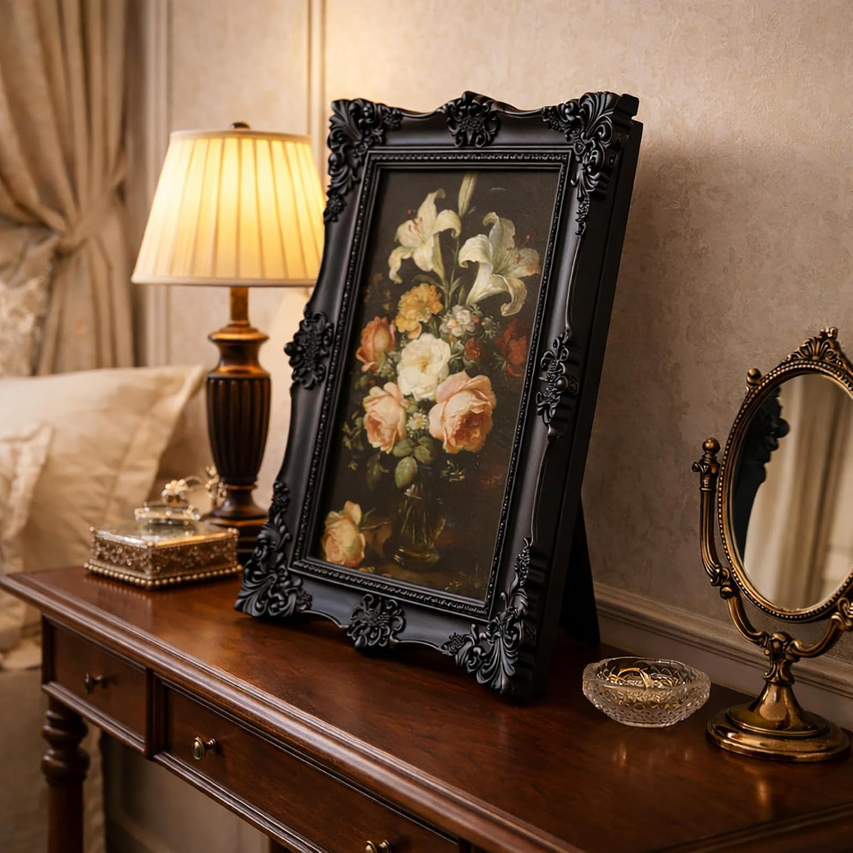 5x7 Vintage Picture Frames -5x 7 Antique Picture Frame, Ornate Frames 5 X 7 With Glass Front For Tabletop Photo Display And Wall Hanging, Victorian Poster Frame 5 By 7 (Black, 5X7)