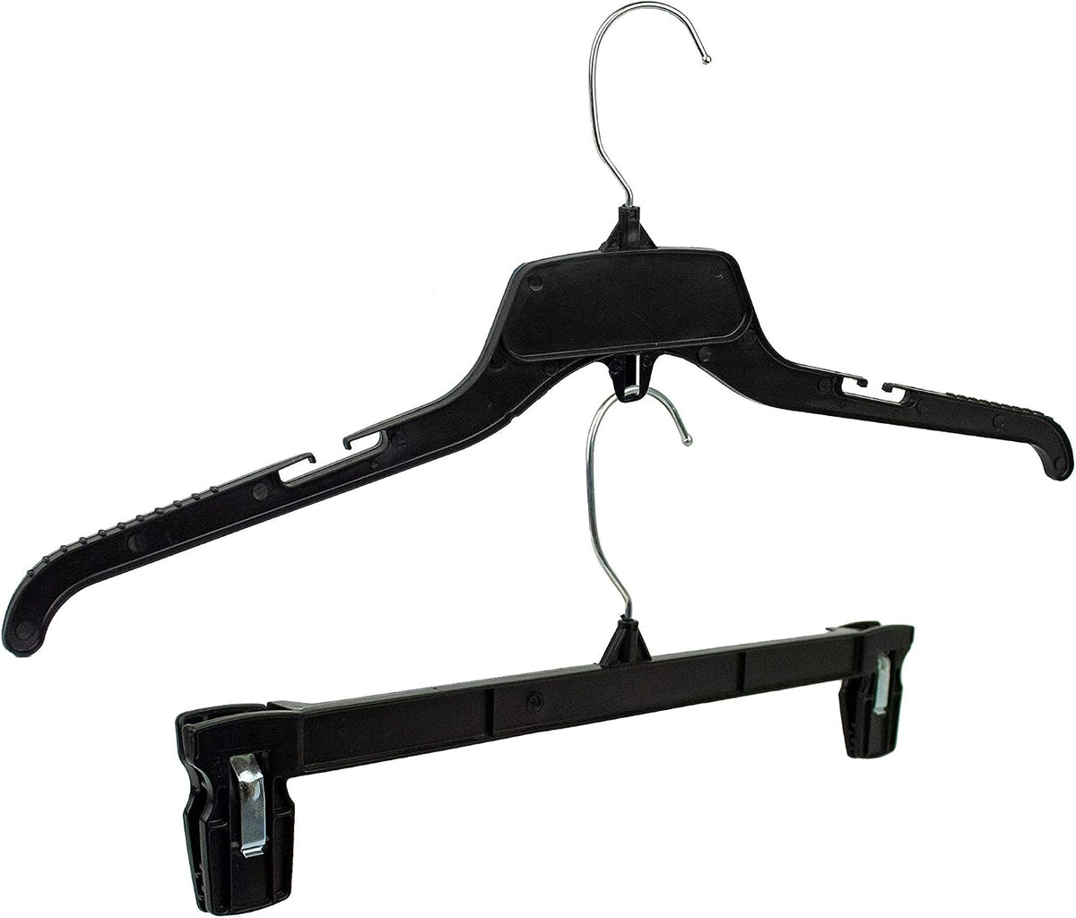HangOn Shirt & Pants Hangers Combo Set Recycled Plastic, Black, 19 Inch & 14 Inch, 15 Each 30 Total