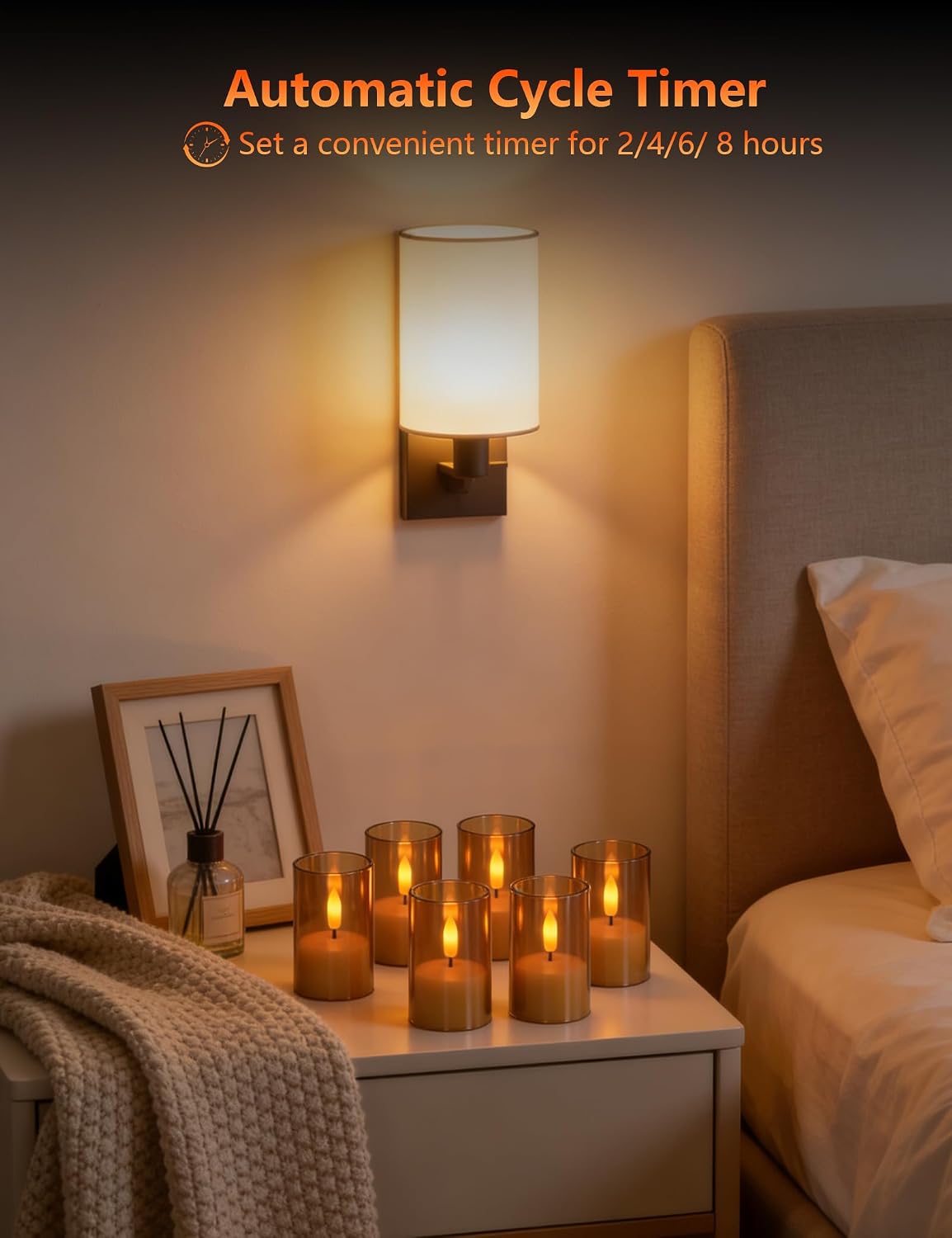 Rechargeable Flameless Tea Light Candles with Remote Timer,Amber Acrylic LED Votive Candles,USB-C Fast Charging,60+ Hour Runtime,Dimmable Flickering&Steady Glow for Home,Wedding,Holiday Decor,6 Pack