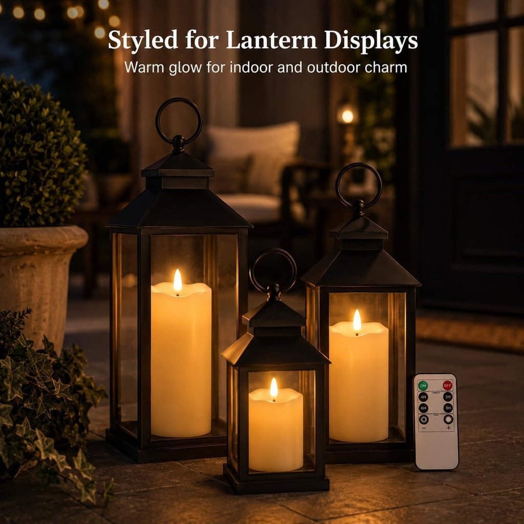 ANGELLOONG Flickering Flameless Candles with Remote, Fake Candles Set of 3