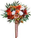 CherishedMoments Terracotta Bridal Bouquet,16 Inch,Artificial Fall Flowers