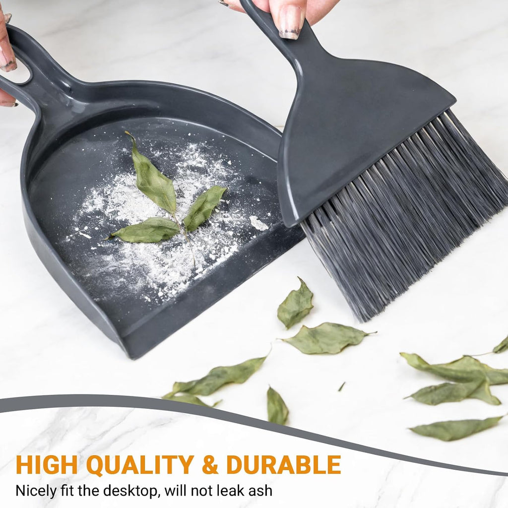 THINKLEARN 2PCS Small Dust Pan and Brush Set, Mini Broom Dustpan Kit