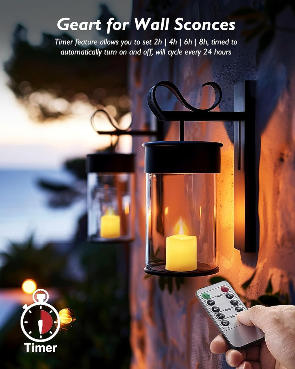 Homemory 24 Pack Flameless LED Votive Tealight Candles with Timer Remote