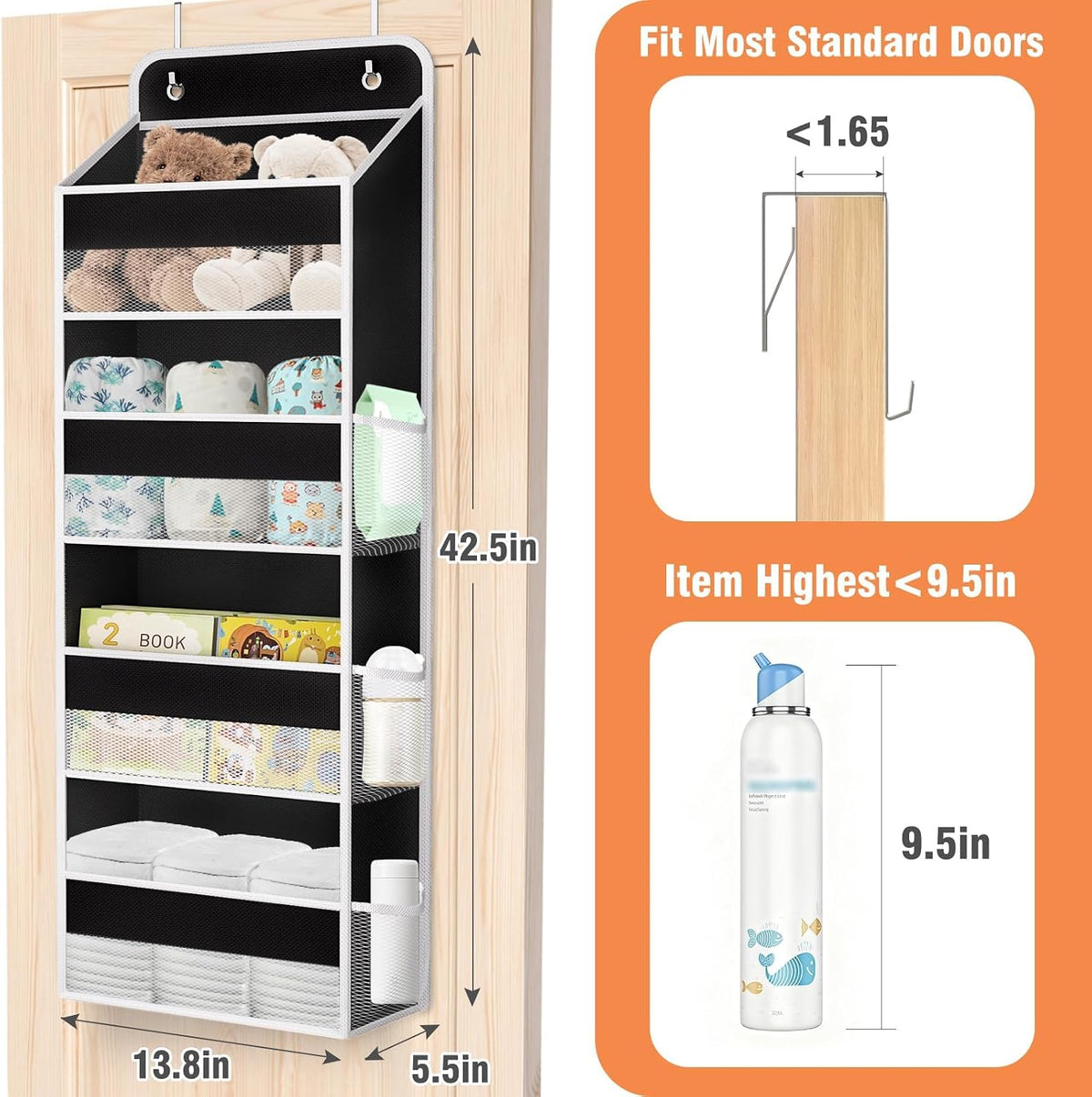 Over The Door Organizer Storage Large Capacity Hanging Bedroom Storage