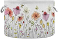 Cotton Rope Basket Colorful Wildflowers Baby Laundry Basket Blanket Kids Toy Storage Basket