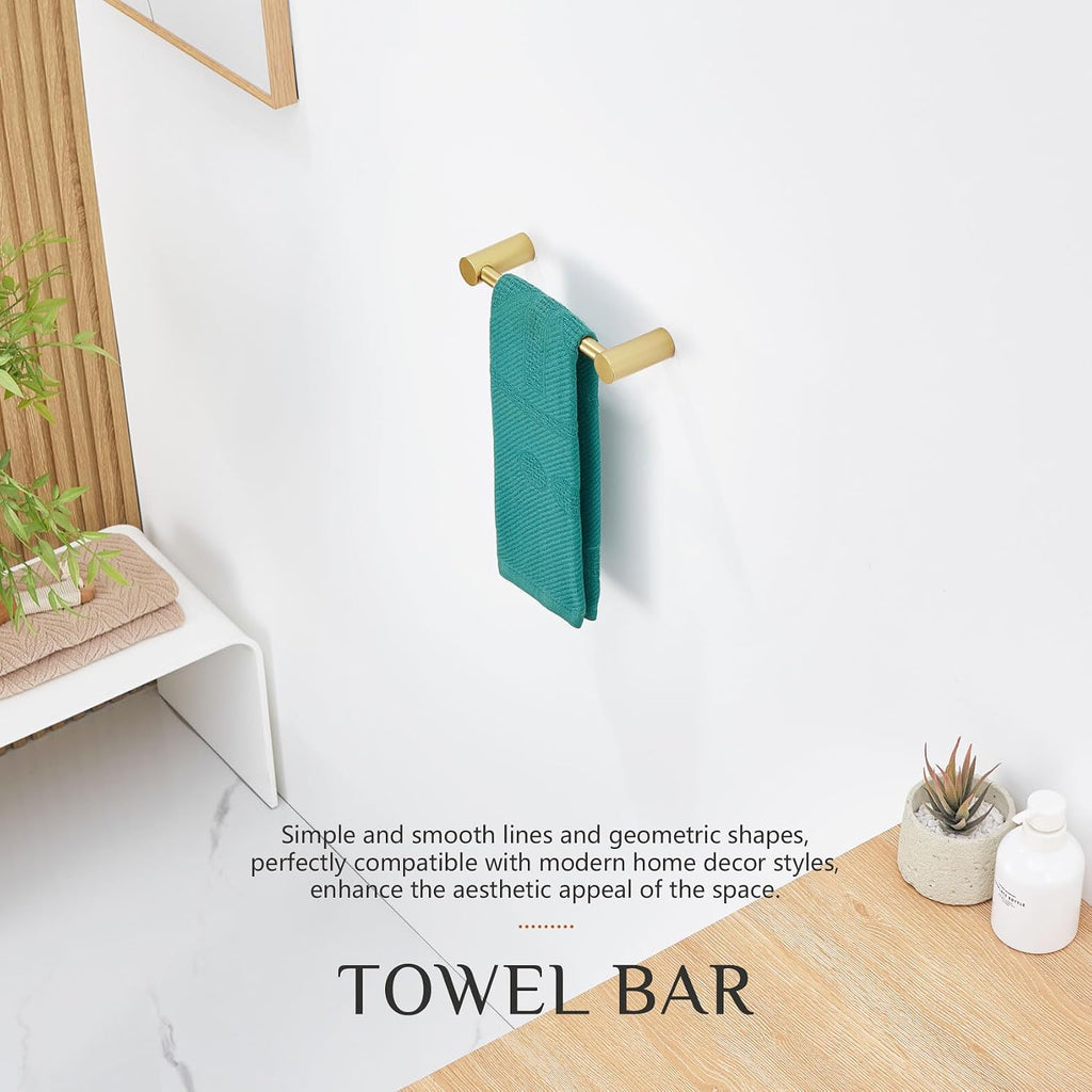 KOKOSIRI Towel Ring for Bathroom Hardware Accessories 9-Inch Hand Towel Holder Contemporary Wall Mounting Brushed Gold Stainless Steel, B4007BG-L9