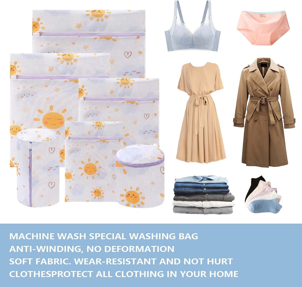 Mesh Laundry Bags 6 Pack, Delicate Wash Bags with Zipper
