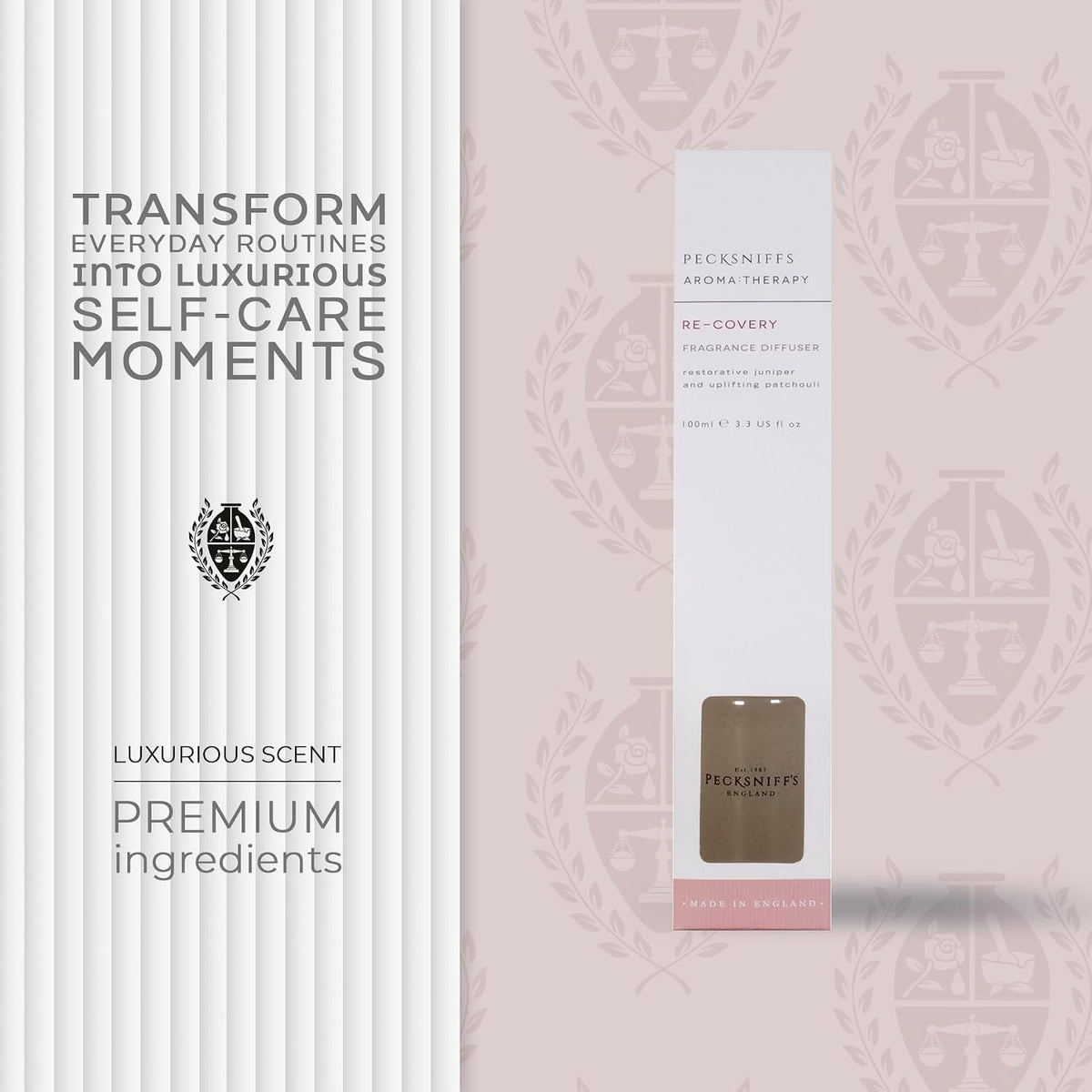 Pecksniff's Aroma Therapy Re-Covery Reed Diffuser, 100 ml/3.38 Fl Oz