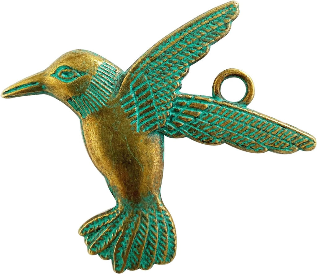 Hummingbird Shower Curtain Hooks Rings Bird Garden Nature Spring Theme Decoration Stainless Steel Rustproof Set of 12 (Patina)
