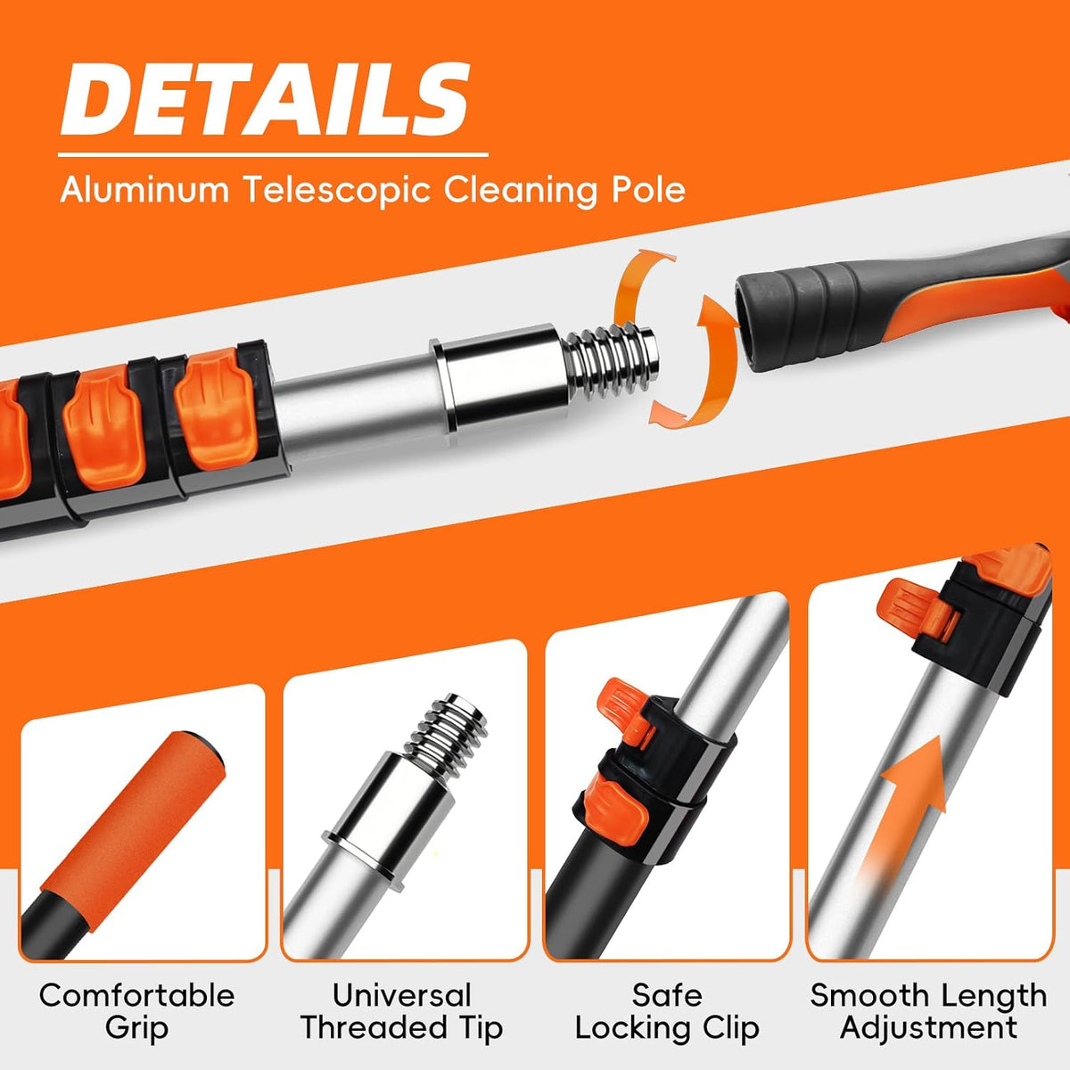 20 Foot High Dusters for Cleaning with 3-12 Foot Heavy Duty Extension Pole
