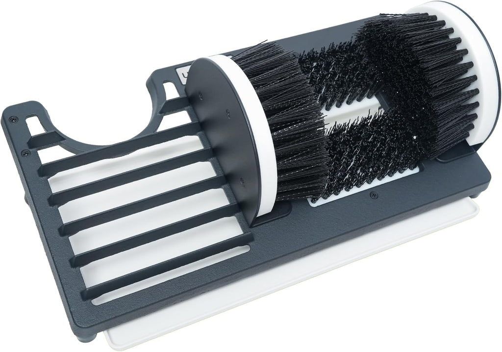 Heavy Duty Boot Scraper Brush with Removable Tray - Adjustable Extra Wide Shoe Scrubber for Indoor & Outdoor - Mud, Dirt & Snow Cleaner for Garage, Garden & Farm