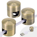 3pcs Cable Anchors for Desk, 0.63x0.67in, Antique Copper